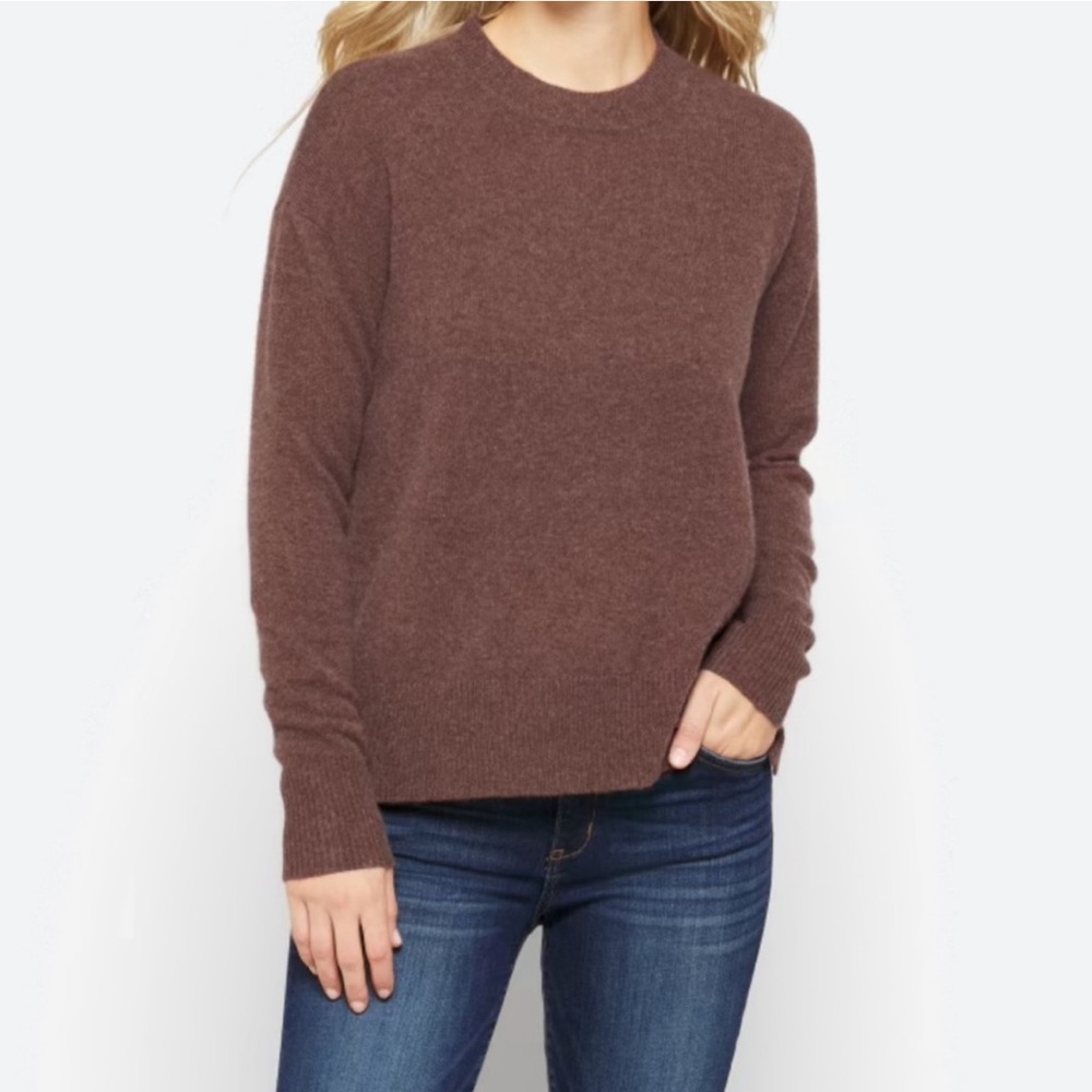 41 Hawthorn Sinclair 100% Cashmere Relaxed Fit Crewneck Pullover Sweater Brown